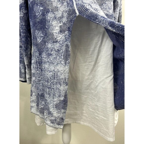 John Mark 100% Cotton Blue & White Lightweight Sweater Tunic Size XL - Picture 10 of 10